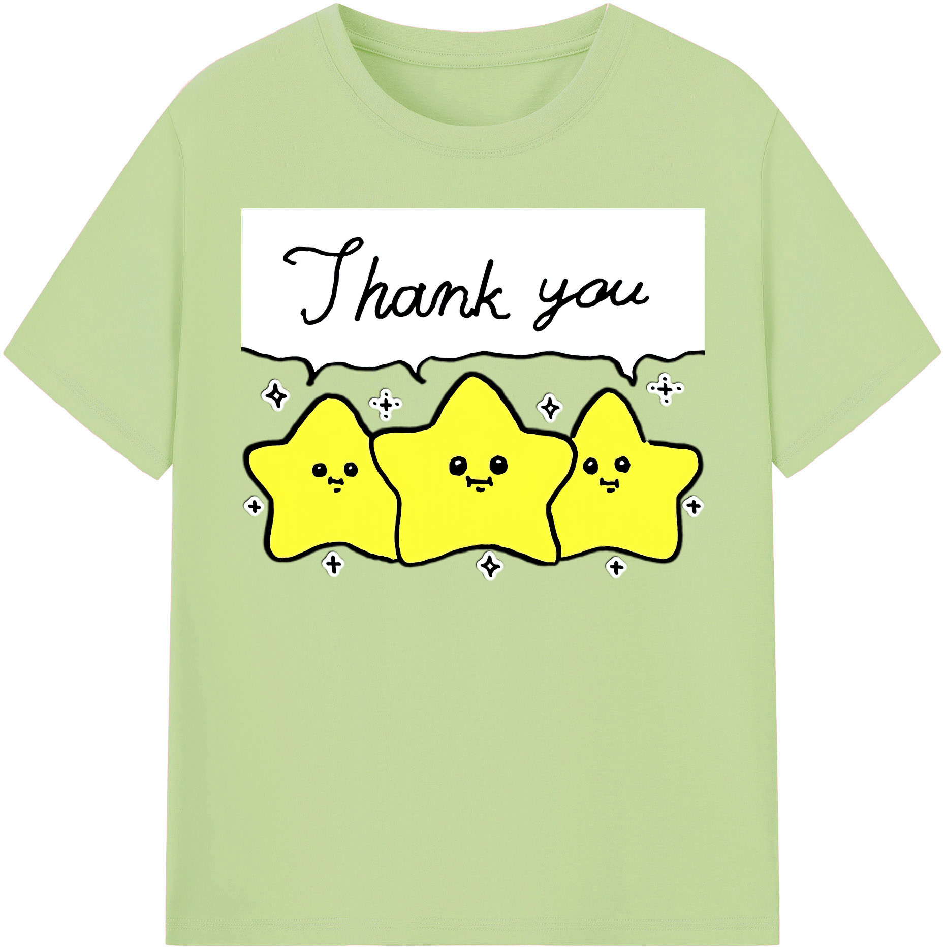 （画像用） ちいかわ 流れ星 Chii-kawa Shooting star 綿100％半袖Tシャツ（フロントプリント）